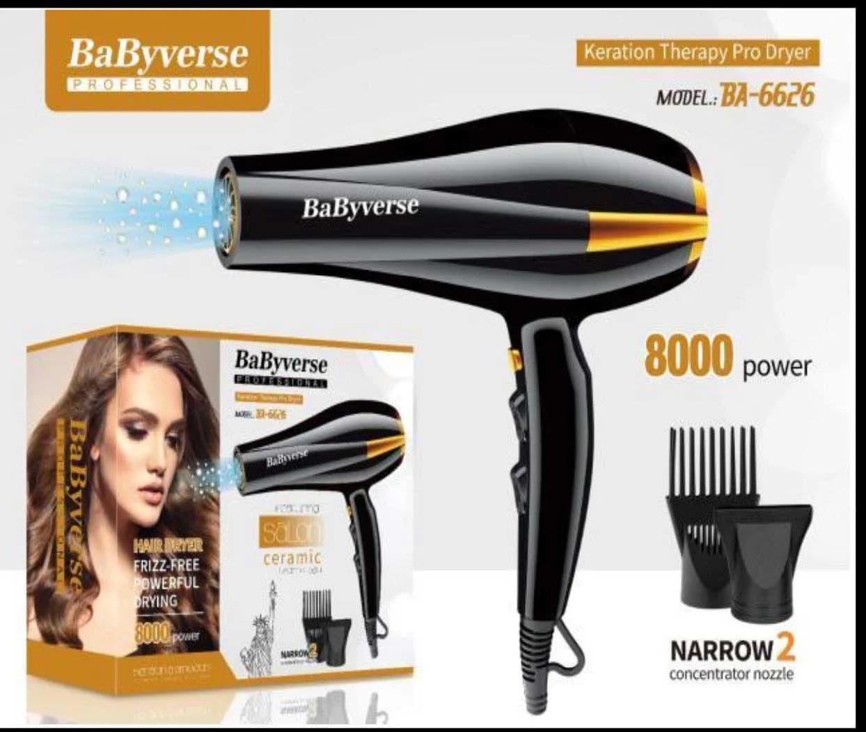 سشوار حرفه ای 8000 وات بیبی ورس مدل Babyverse ba-6626