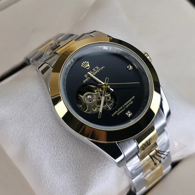 ساعت مچی مردانه رولکس اویستر اتومات طلایی نقره ای ROLEX OYSTER