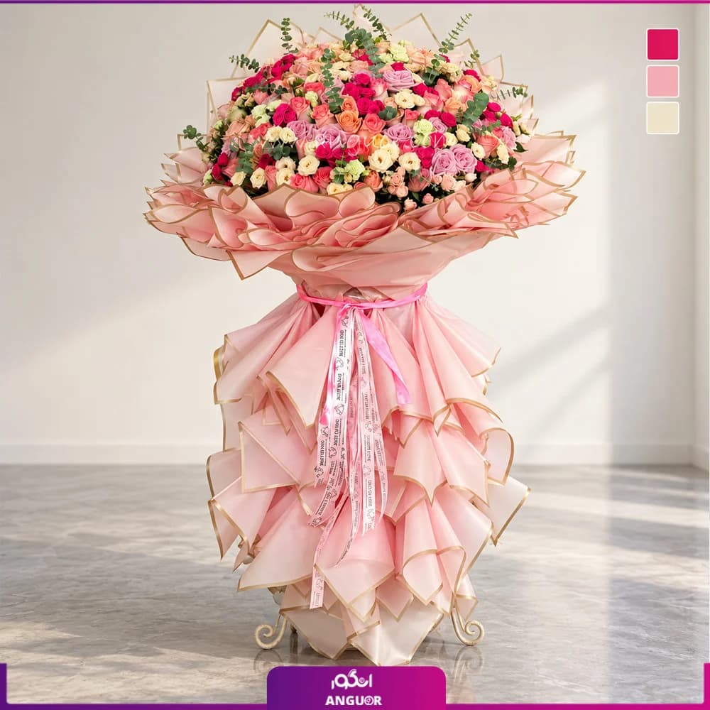 دسته گل قدی پایهدار چشم نواز