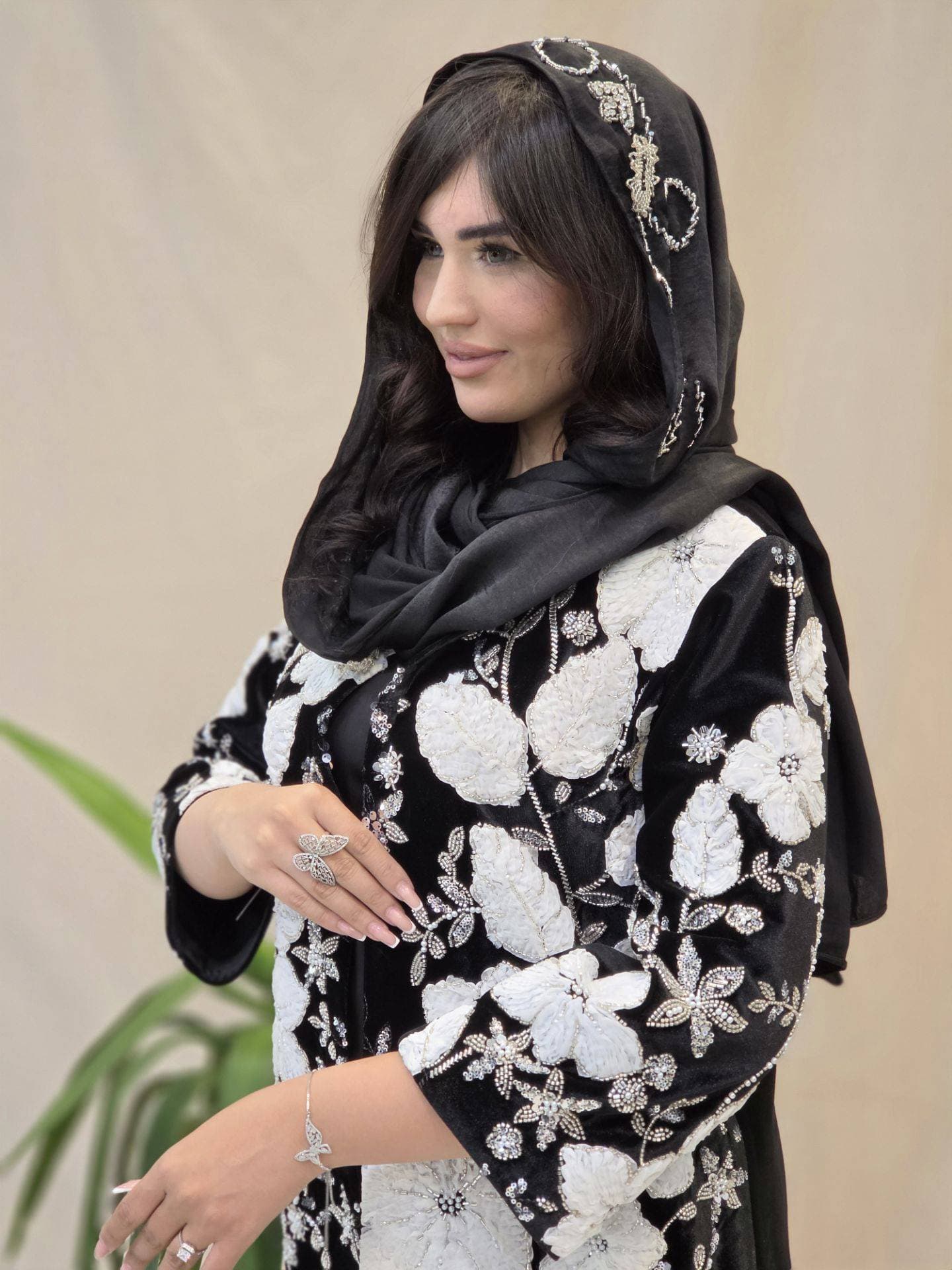 کت کرپ مجلسی گل برجسته_کد2092 — تصویر ۲