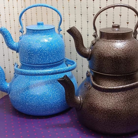کتری قوری روحی رنگی سایز بزرگ — تصویر ۲