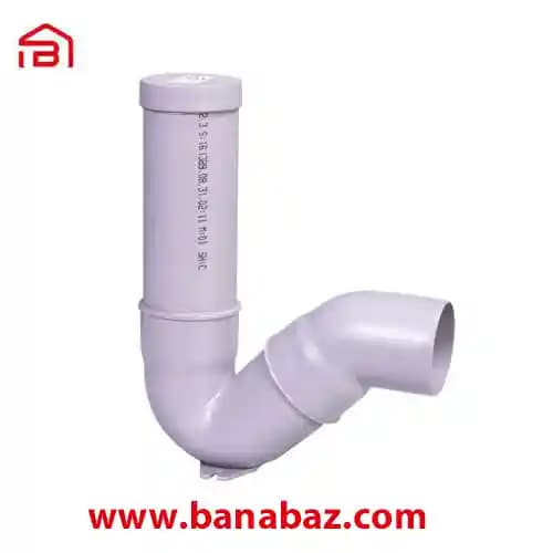 سیفون 110 یک تکه با درپوش (با لوله 125 و طول PE) پوشفیت نیوفلکس BD