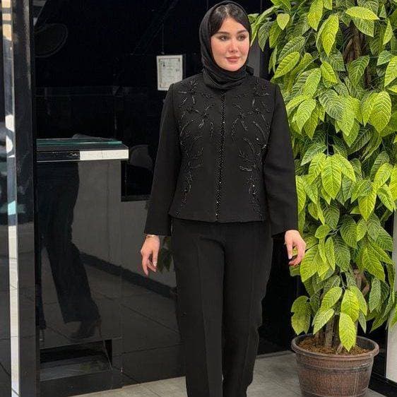 کت شلوار کرپ طرح برف کد:1076 — تصویر ۵