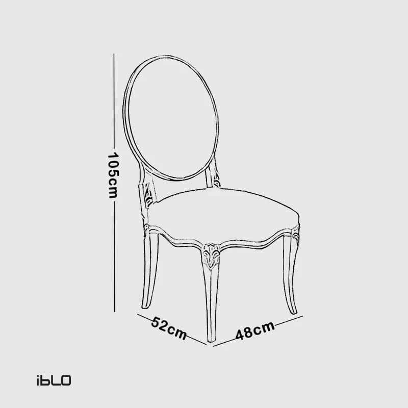 صندلی چوبی نئوکلاسیک لاپند (سبز جیوه ایی) — تصویر ۷