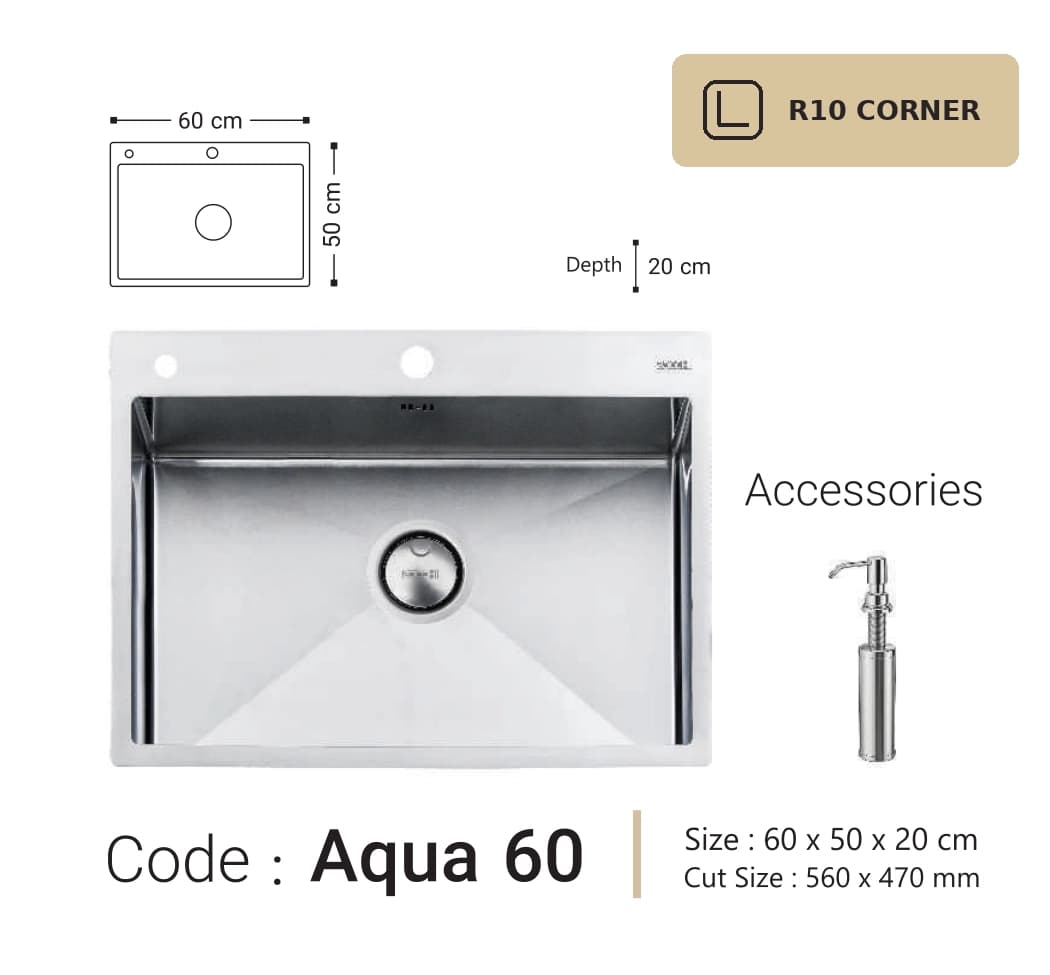 سینک ظرفشویی بوچی Bocchi مدل آکوآ ۶۰ Aqua 60