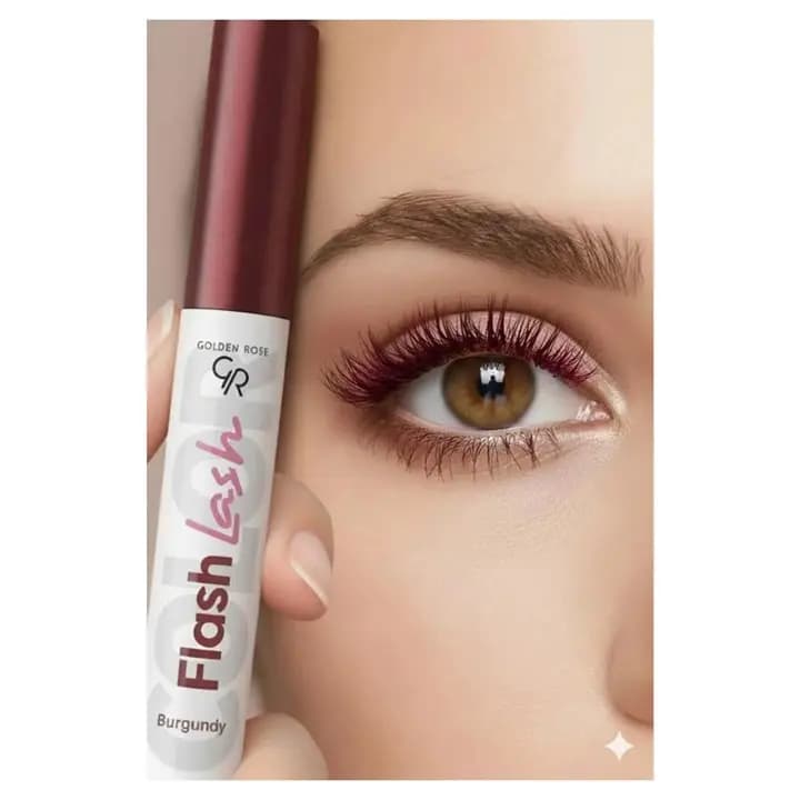 ریمل زرشکی گلدن رز Golden Rose مدل Flash Lash رنگ Burgundy — تصویر ۲