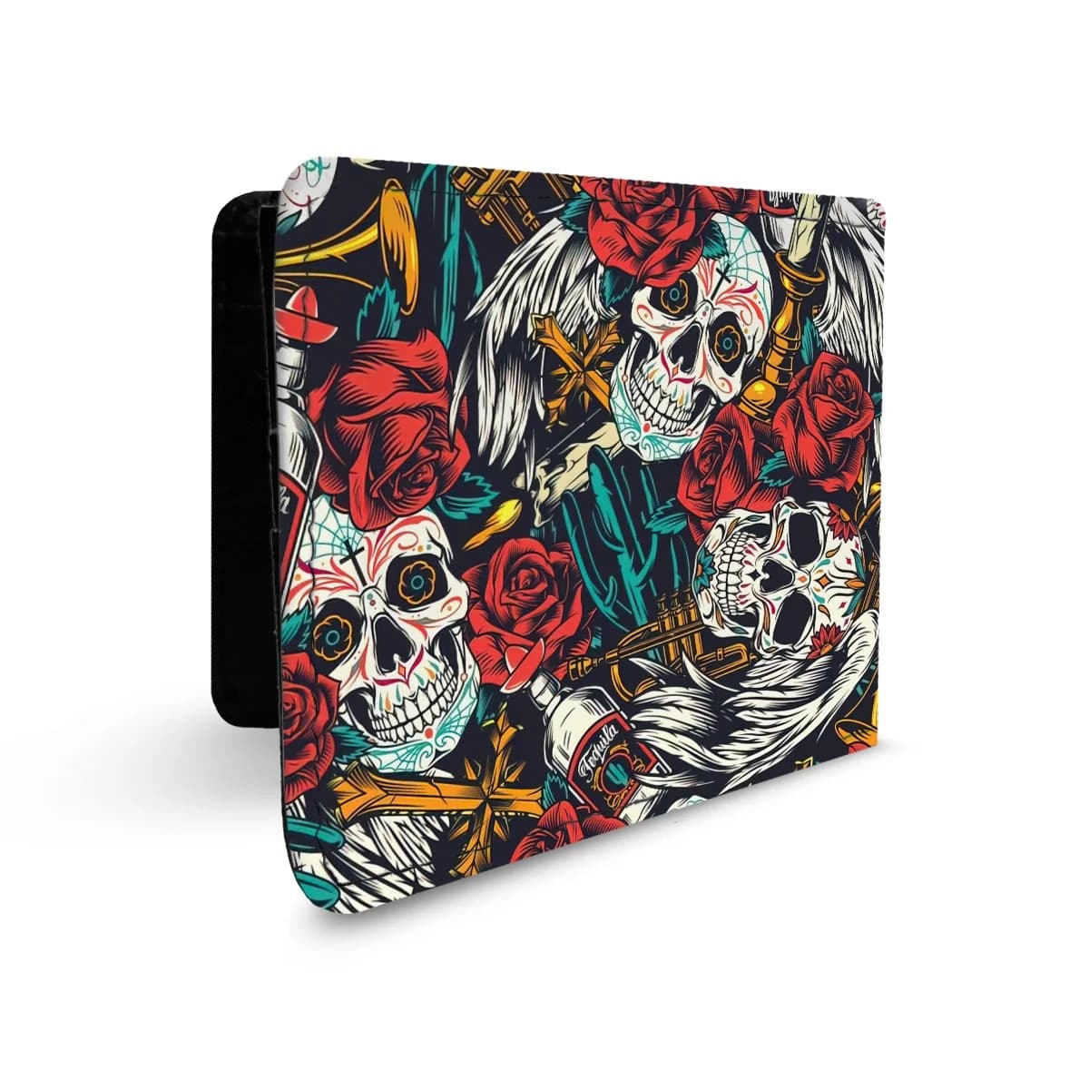 کیف پول چرم Skull رنگی