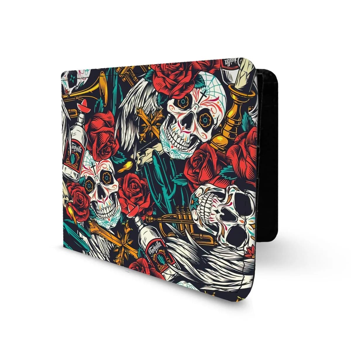 کیف پول چرم Skull رنگی — تصویر ۲