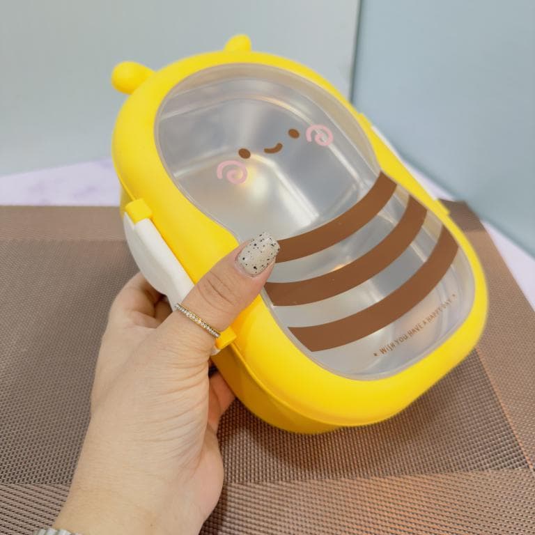 لانچ باکس و ظرف غذای استیل طرح زنبور کد 1920 — تصویر ۴