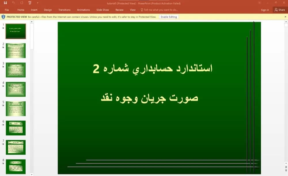 پاورپوینت استاندارد حسابداری شماره 2 صورت جريان وجوه نقد