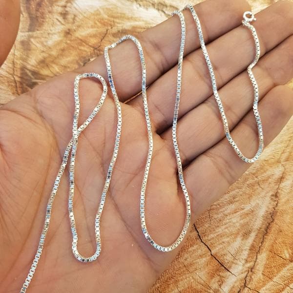 گردنبند زنجیر نقره مدل ونیزی — تصویر ۲