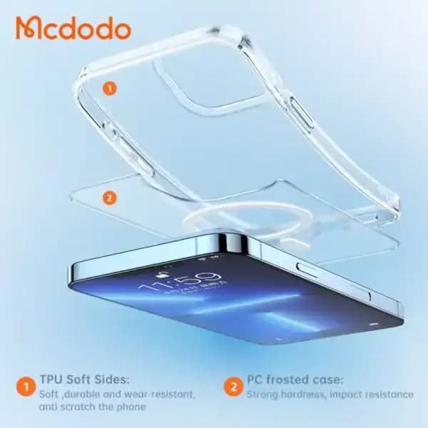 قاب موبایل نیمه شفاف مگ سيف مک دودو مدل Mcdodo PC-1660 مناسب اپل iPhone 13 PROMAX — تصویر ۴