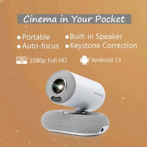 پروژکتور پرودو مدل Porodo Lumacast Smart Full HD Projector Auto Focus & Keystone — تصویر ۲