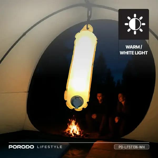 چراغ کمپینگ پرودو مدل Porodo Lifestyle Inflatable Outdoor Magnetic Tube Light — تصویر ۴