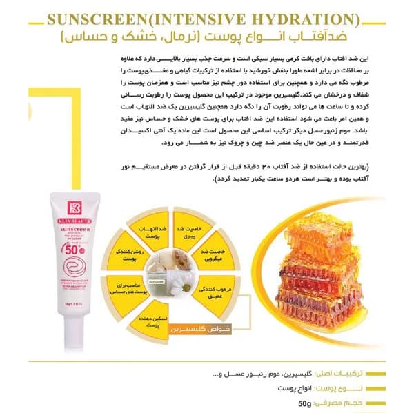 ضد آفتاب پوست نرمال، خشک و حساس کلین بیوتی Klin Beauty حجم 50 میل — تصویر ۲