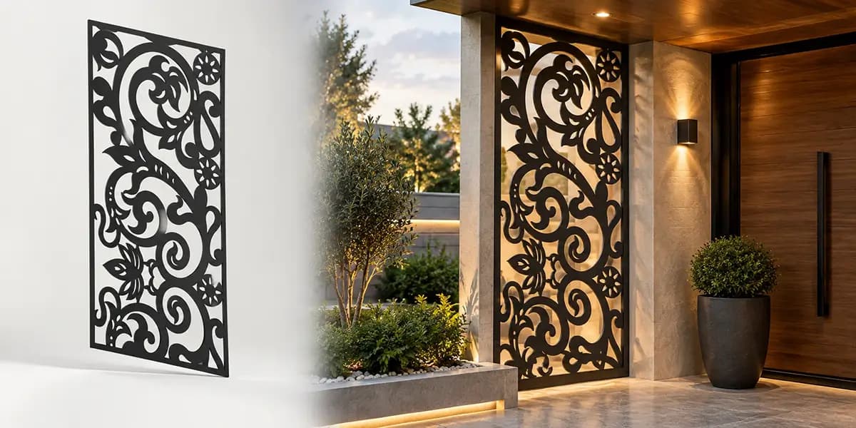 فایل برش پنل فلزی طرح اسلیمی برگ کد ۲۱۵۸۲