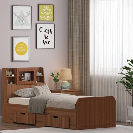 تخت خواب ملامینه یک نفره مدل FH981 سایز 90×200 سانتی متر مبلمان فرنا مدل 1143965