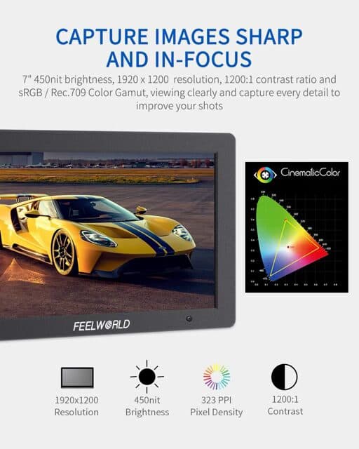 مانیتور فیلورد 7 اینچ | دوربین و گیمبال | FEELWORLD T7 PLUS 7 Inch 3D LUT 4K — تصویر ۷