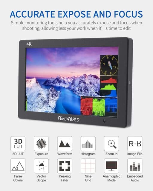 مانیتور فیلورد 7 اینچ | دوربین و گیمبال | FEELWORLD T7 PLUS 7 Inch 3D LUT 4K — تصویر ۵