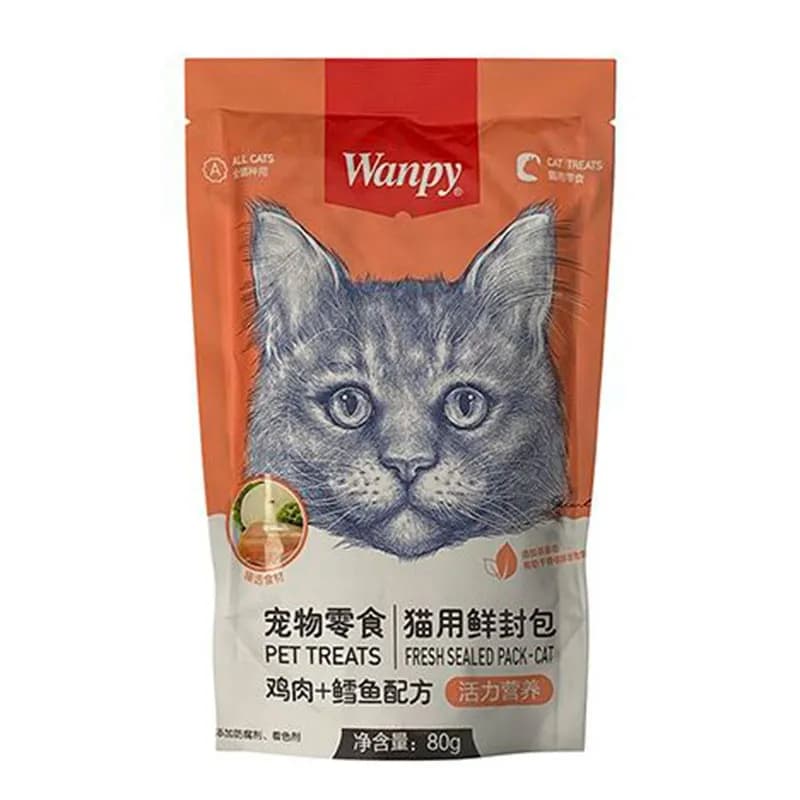 پوچ گربه ونپی با طعم مرغ و ماهی کاد Wanpy Pouch Chicken & Cod Fish