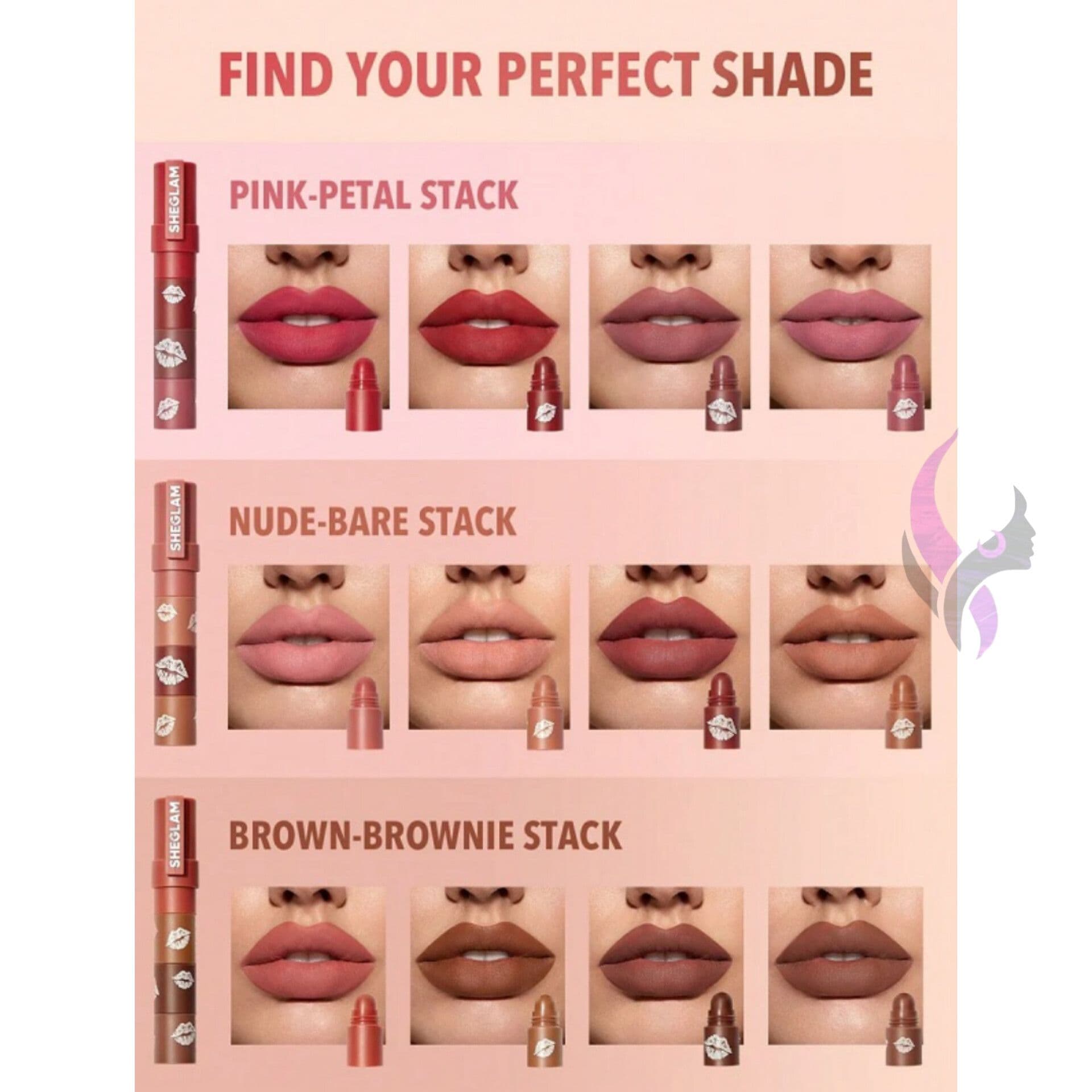 رژلب طبقه ای شیگلم رنگ BARE STACK — تصویر ۳