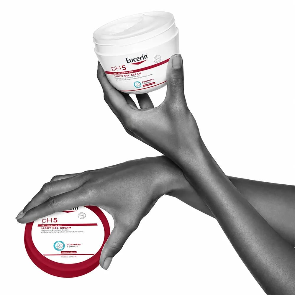 ژل کرم آبرسان و مرطوب کننده بدن اوسرین Eucerin pH5 Gel Cream مناسب پوست خشک و حساس 350 میلی لیتر — تصویر ۳
