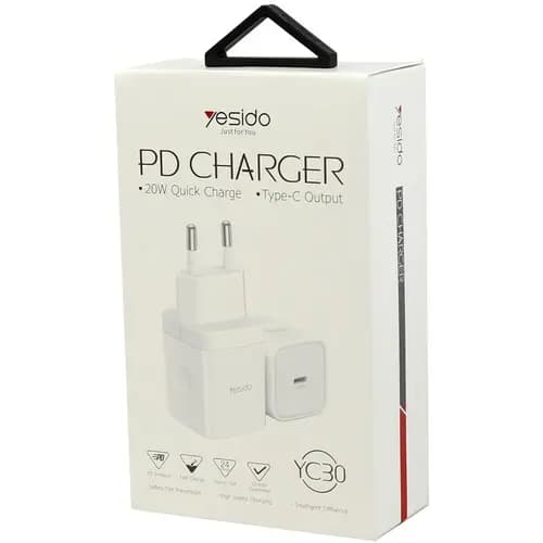 شارژر دیواری 20 وات یسیدو YESIDO YC30 — تصویر ۳