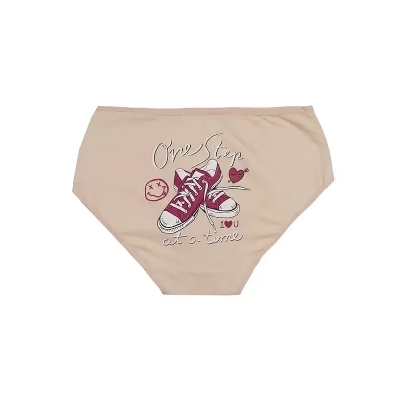 شورت اسلیپ زنانه نخی چاپی طرح کفش برند بانو سایز 2XL — تصویر ۵