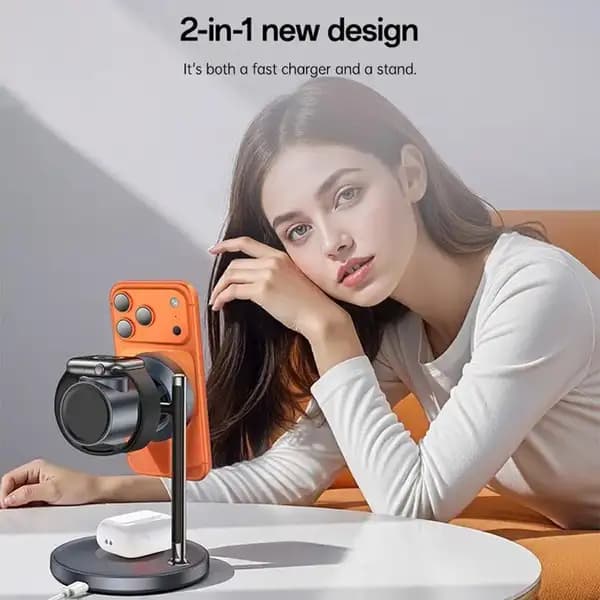شارژر بیسیم رومیزی یسیدو مدل YESIDO DS40 Qi2.2 — تصویر ۵