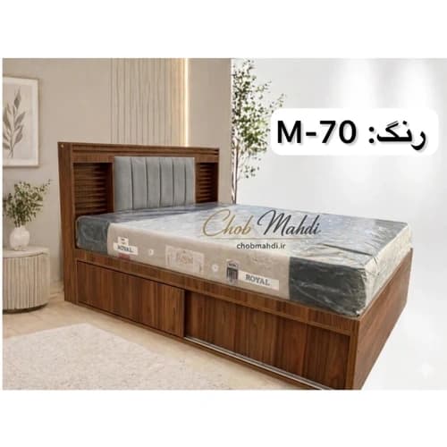 تخت دونفره 160 باکس دار مدل اهورا کرکره ای مبلمان فرنا مدل 1143888 — تصویر ۲
