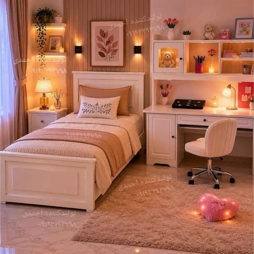 تخت خواب تک نفره نوجوان کلاسیک زیبا مبلمان فرنا مدل 1143884