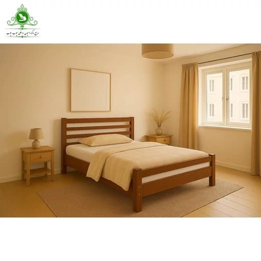تخت خواب یک و نیم نفره مدل آذین عرض 120 با کشو بدون تشک مبلمان فرنا مدل 1143857