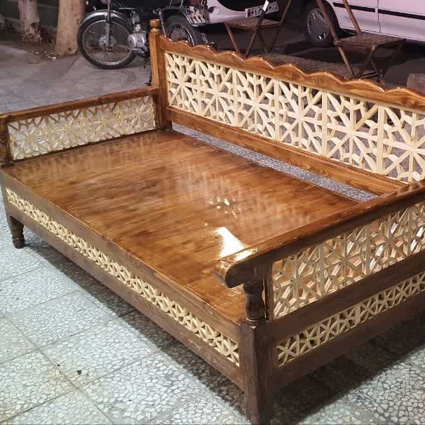 تخت و سنتی چوبی تمام گره .هزینه ارسال بصورت پس کرایه مبلمان فرنا مدل 1143804 — تصویر ۲
