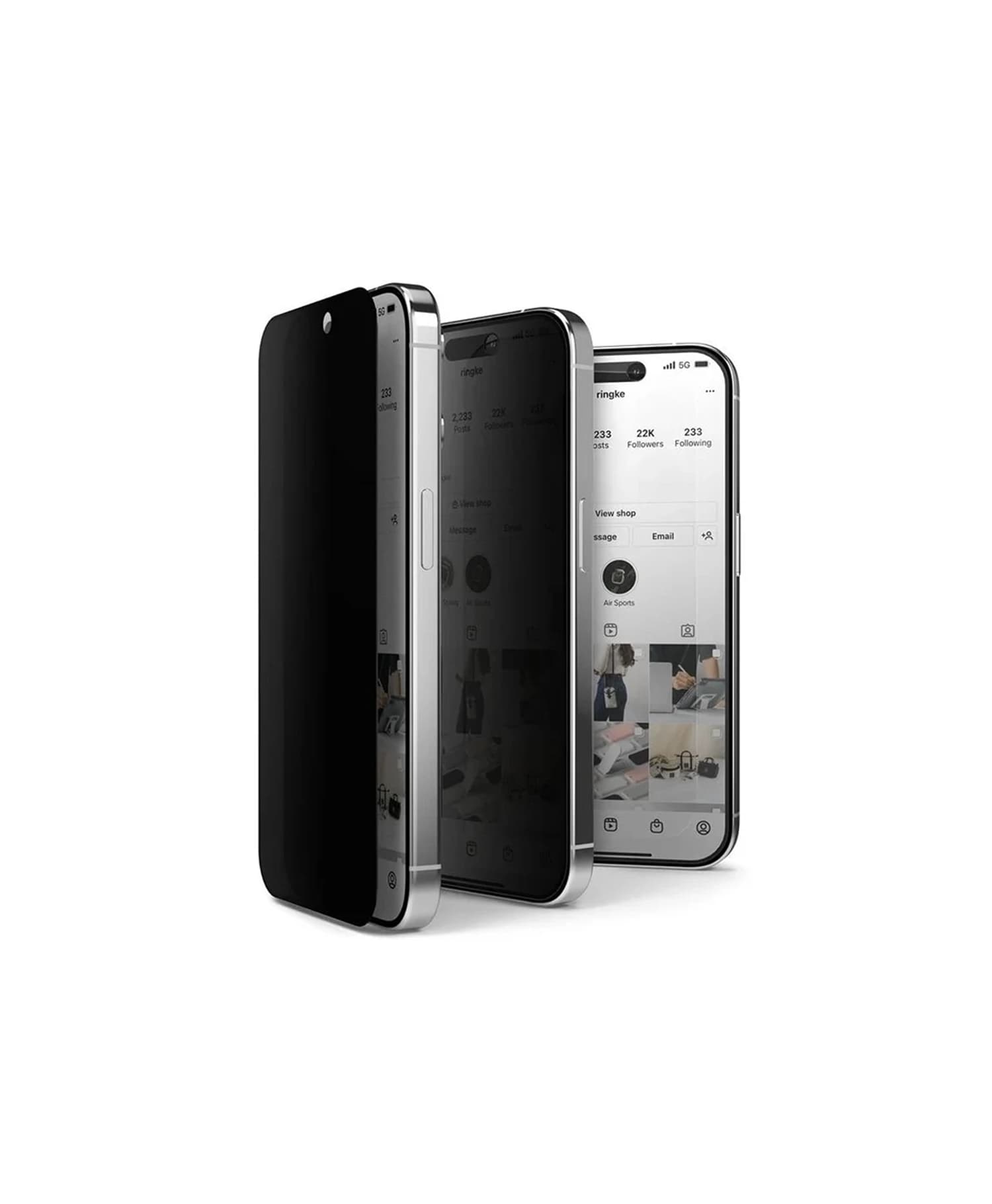 گلس Privacy مشکی Iphone 16 Pro Max — تصویر ۲