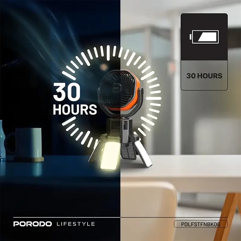 پنکه شارژی پرودو مدل PORODO PDLFSTFNBKOG — تصویر ۶