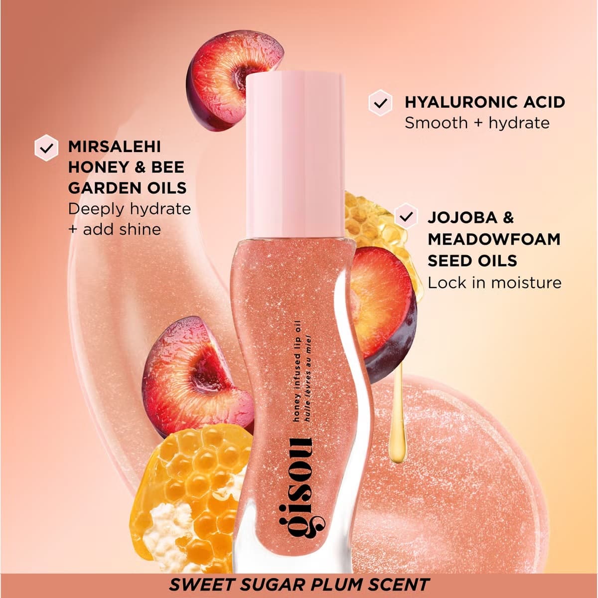 لیپ اویل گیسو با عصاره عسل-Honey Infused Lip Oil رنگ Glazed Plum — تصویر ۳