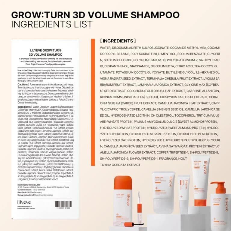 شامپو ضد ریزش و حجم دهنده موی لیلیوئه Lilyeve GrowTurn 3D Volume Shampoo with Brush مناسب موهای نازک و کمحجم حجم۲۰۰میلی لیتر — تصویر ۱۱