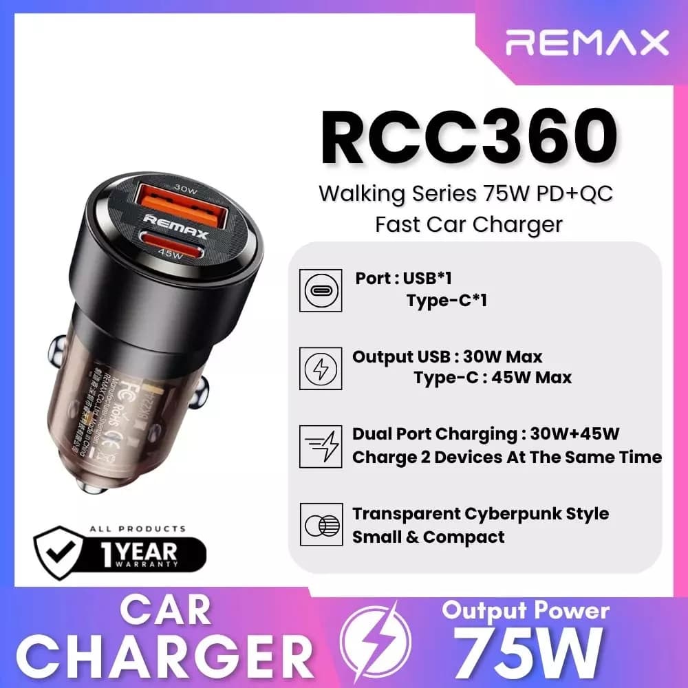شارژر فندکی ریمکس مدل Remax RCC360 Car Charger — تصویر ۵