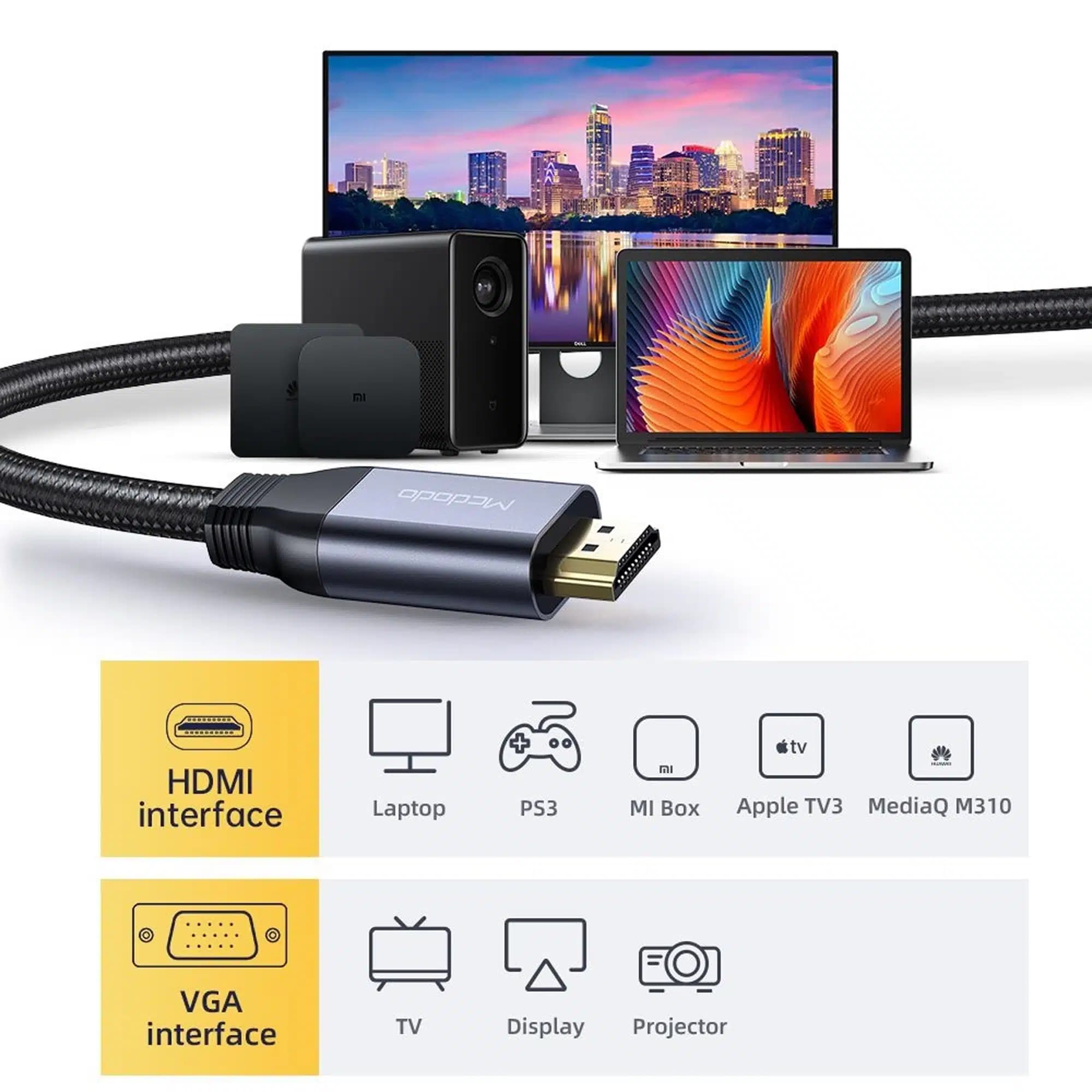 کابل تبدیل HDMI به VGA مکدودو مدل Mcdodo CA-7770 HDMI to VGA Adapter Cable — تصویر ۳