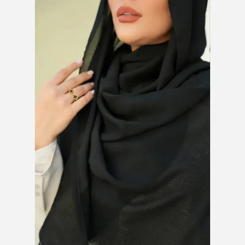 شال درختی تابستونی شیری رنگ قواره 200 در 75 سبک و خنک — تصویر ۲