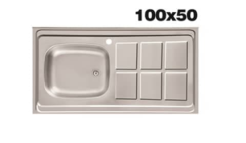 سینک ظرفشویی معمولی اخوان مدل 50*100 تک لگن