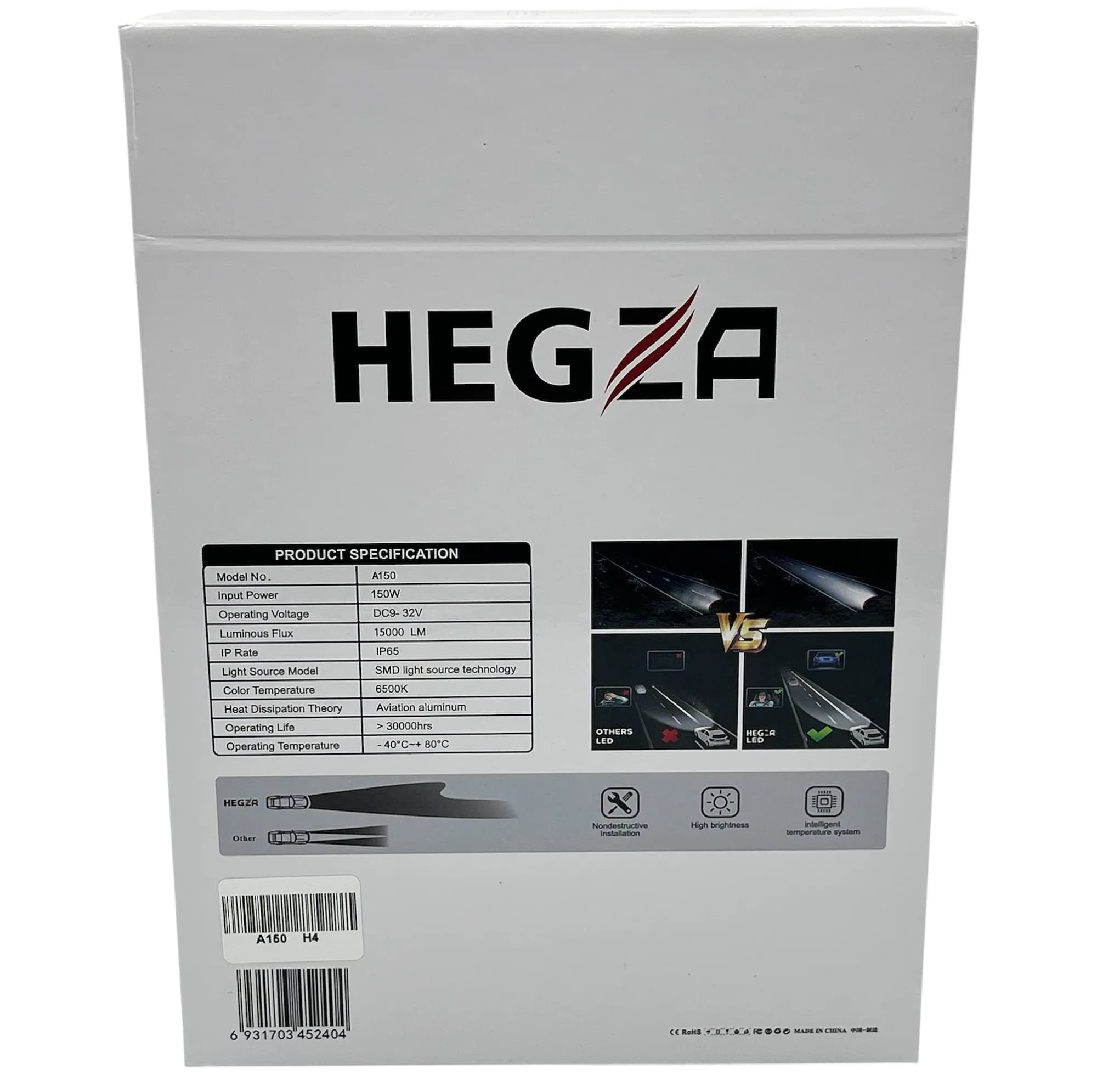هدلایت لامپ خودرو مدل HEGZA A150 پایه H1 بسته دو عددی — تصویر ۸