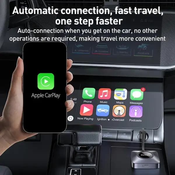 دانگل کارپلی وایرلس بیسیم یسیدو مدل Yesido KM23 Wireless CarPlay + USB to Type‑C Adapter — تصویر ۶