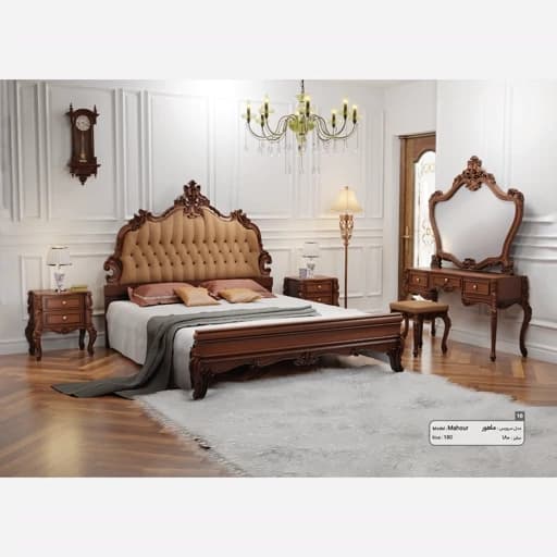 سرویس خواب یک نفره چوبی اقتصادی مدل ماهور مبلمان فرنا مدل 1143634