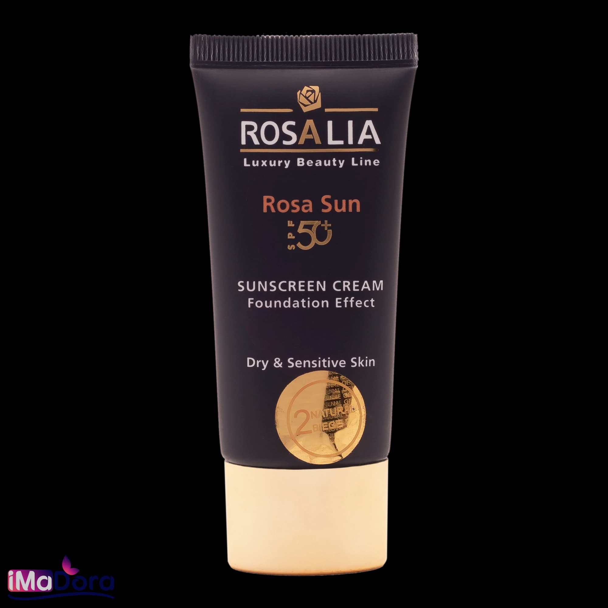 کرم ضد آفتاب بژ طبیعی رزالیا مناسب پوست خشک و حساس +SPF50