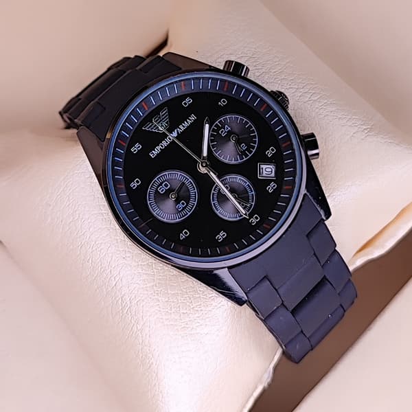 ساعت مچی امپریو آرمانی زنانه مشکی سه موتوره (Emporio Armani Chronograph)