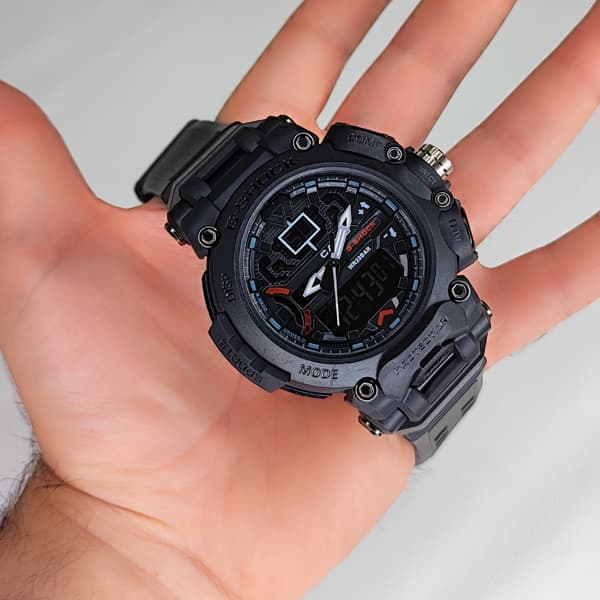 ساعت مچی کاسیو جی شاک دو زمانه دکمه دیلایت پایین مشکی G-Shock (دو موتوره) — تصویر ۳