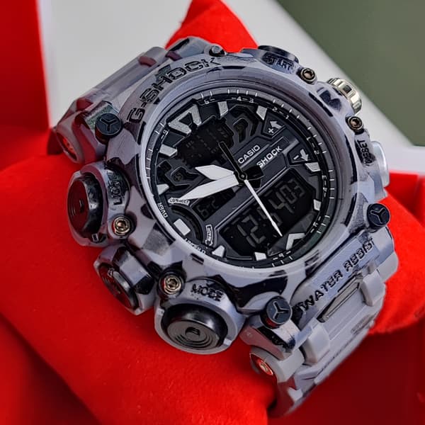 ساعت مچی جیشاک دو زمانه ارتشی خاکستری G-Shock (دو موتوره) — تصویر ۳