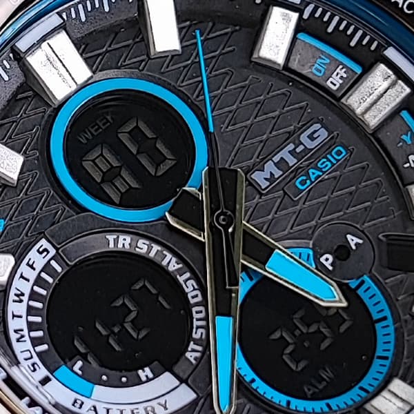 ساعت مچی جیشاک دو زمانه نقره ای آبی مدل 5544 G-Shock (دو موتوره) — تصویر ۷