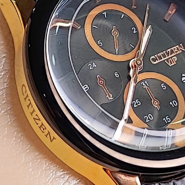 ساعت مچی زنانه سیتیزن مشکی رزگلد موتور ژاپن مدل M2360 (تک موتور) — تصویر ۷